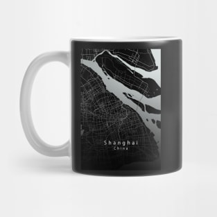 Shanghai China City Map dark Mug